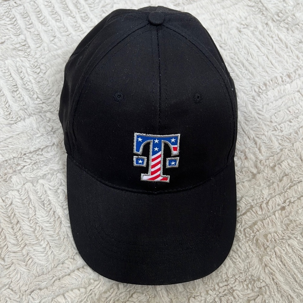 T-mobile baseball hat cap black with red white blue T logo, New!